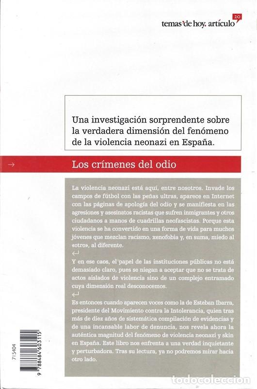 Libros de segunda mano: LOS CR&Iacute;MENES DEL ODIO ESTEBAN IBARRA - Foto 2