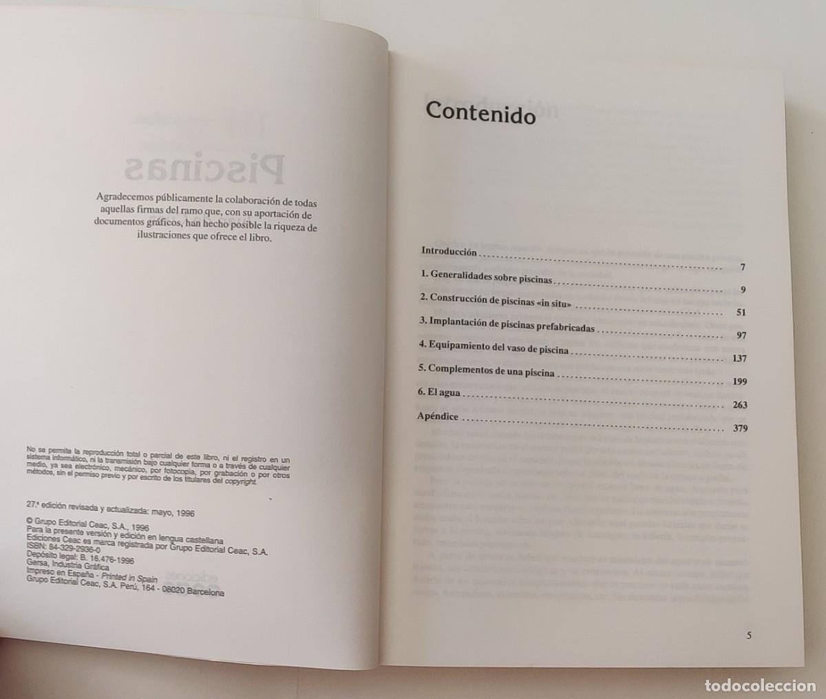 Libros de segunda mano: Libro. Piscinas. De Juan de Cusa Ramos. Nueva edicion totalmente actualizada. - Foto 3