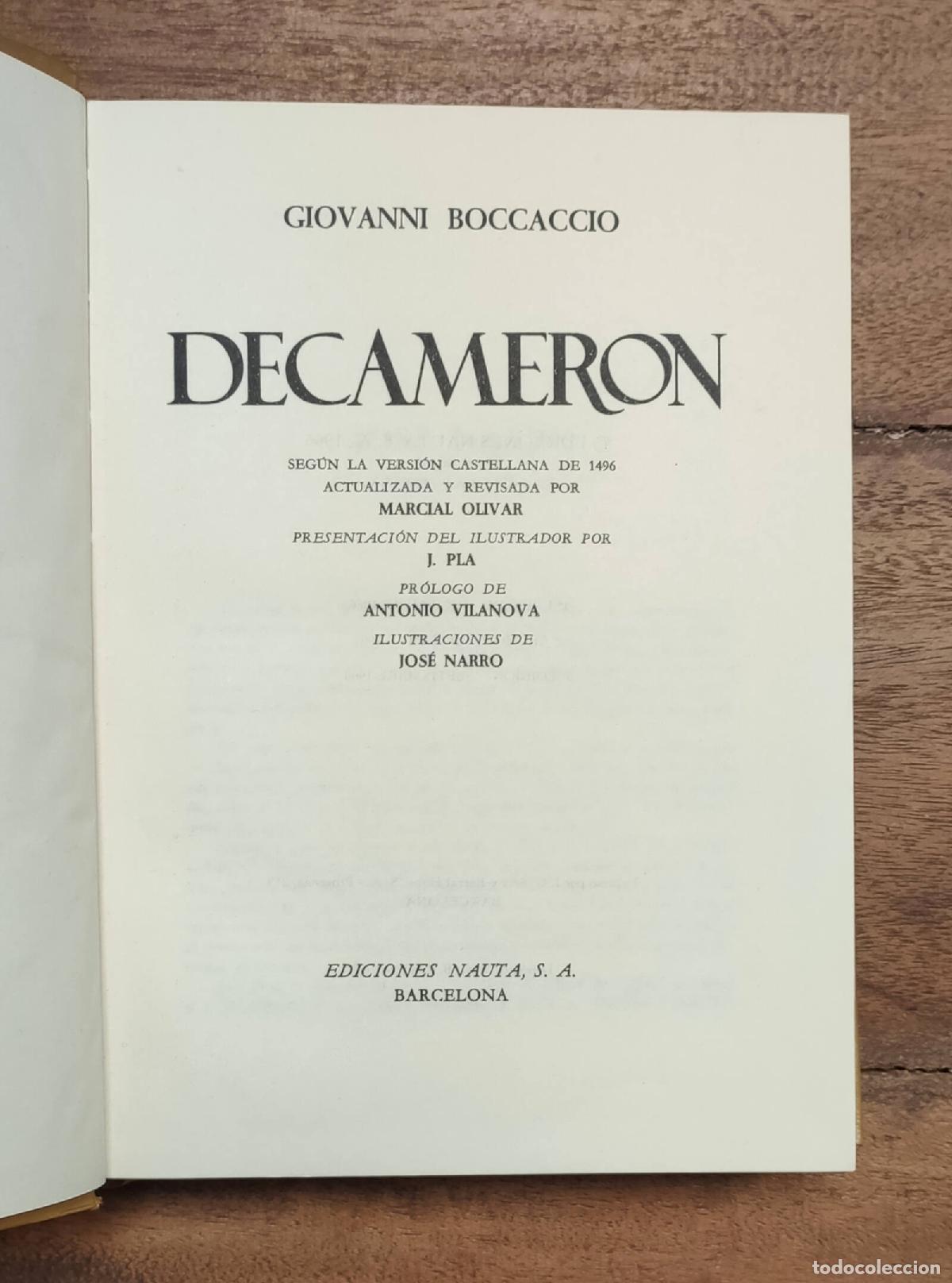 Libros de segunda mano: DECAMER&Oacute;N. BOCCACCIO, Giovanni. Ediciones Nauta. 1968. - Foto 2