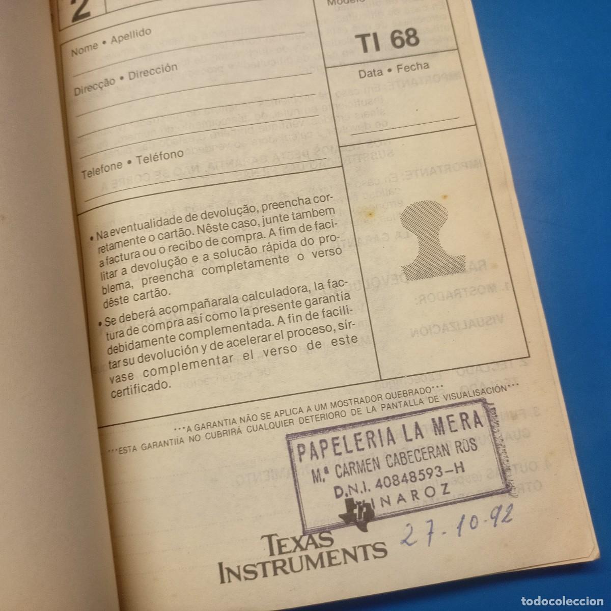 Libros de segunda mano: TEXAS INSTRUMENTS TI-68 / MANUAL DE UTILIZACI&Oacute;N / A&Ntilde;OS 90 - Foto 2