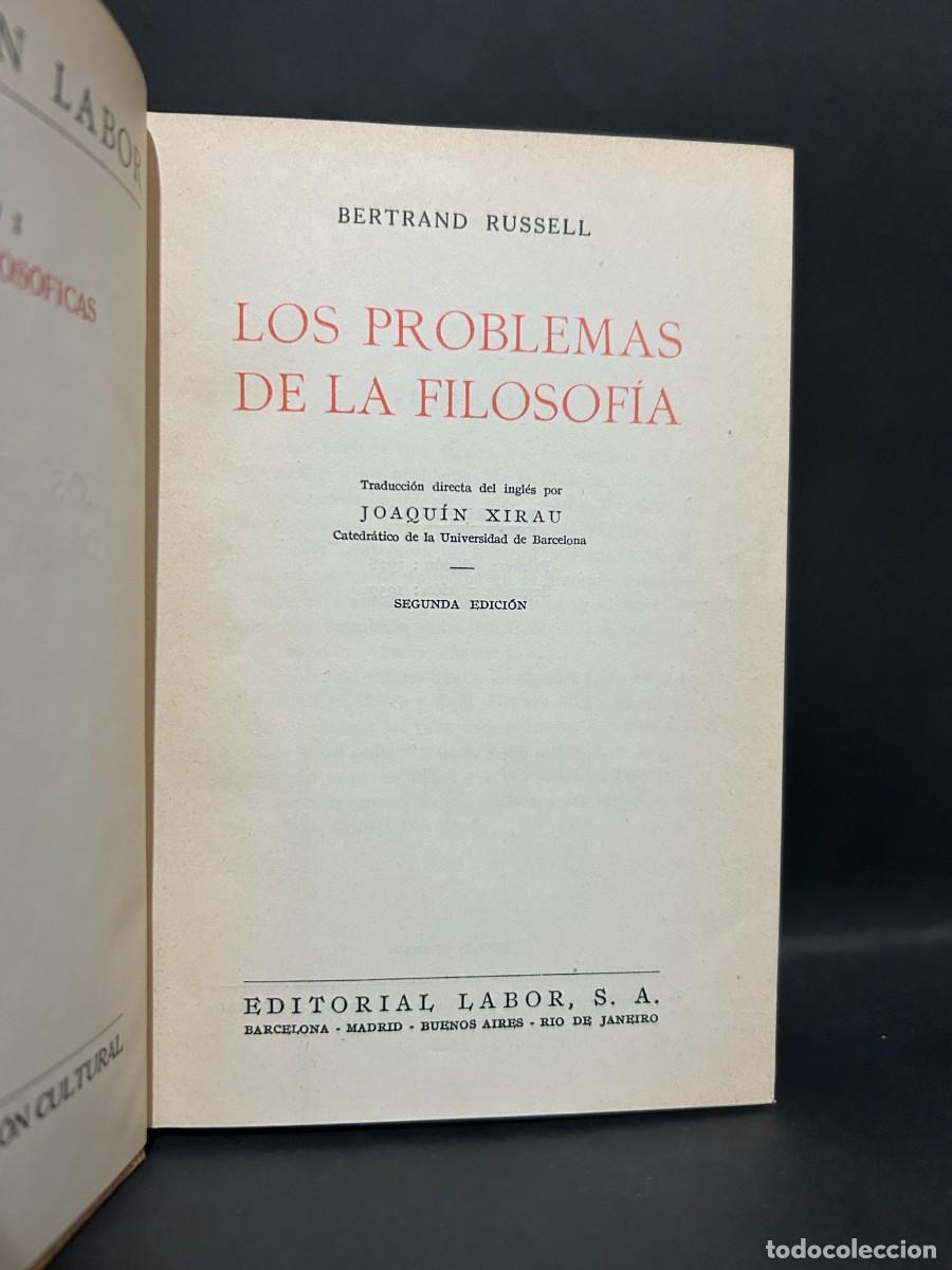 Libros de segunda mano: BERTRAND RUSSEL - LOS PROBLEMAS DE LA FILOSOF&Iacute;AS - 1937 - Foto 2
