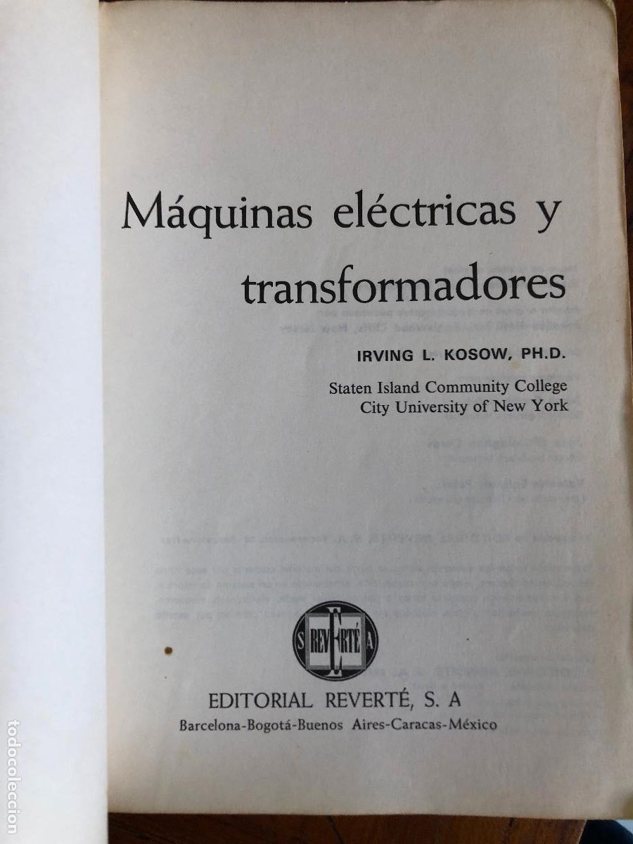 Libros de segunda mano: M&Aacute;QUINAS EL&Eacute;CTRICAS Y TRANSFORMADORES. I. L. KOSOW. 1978 - Foto 4