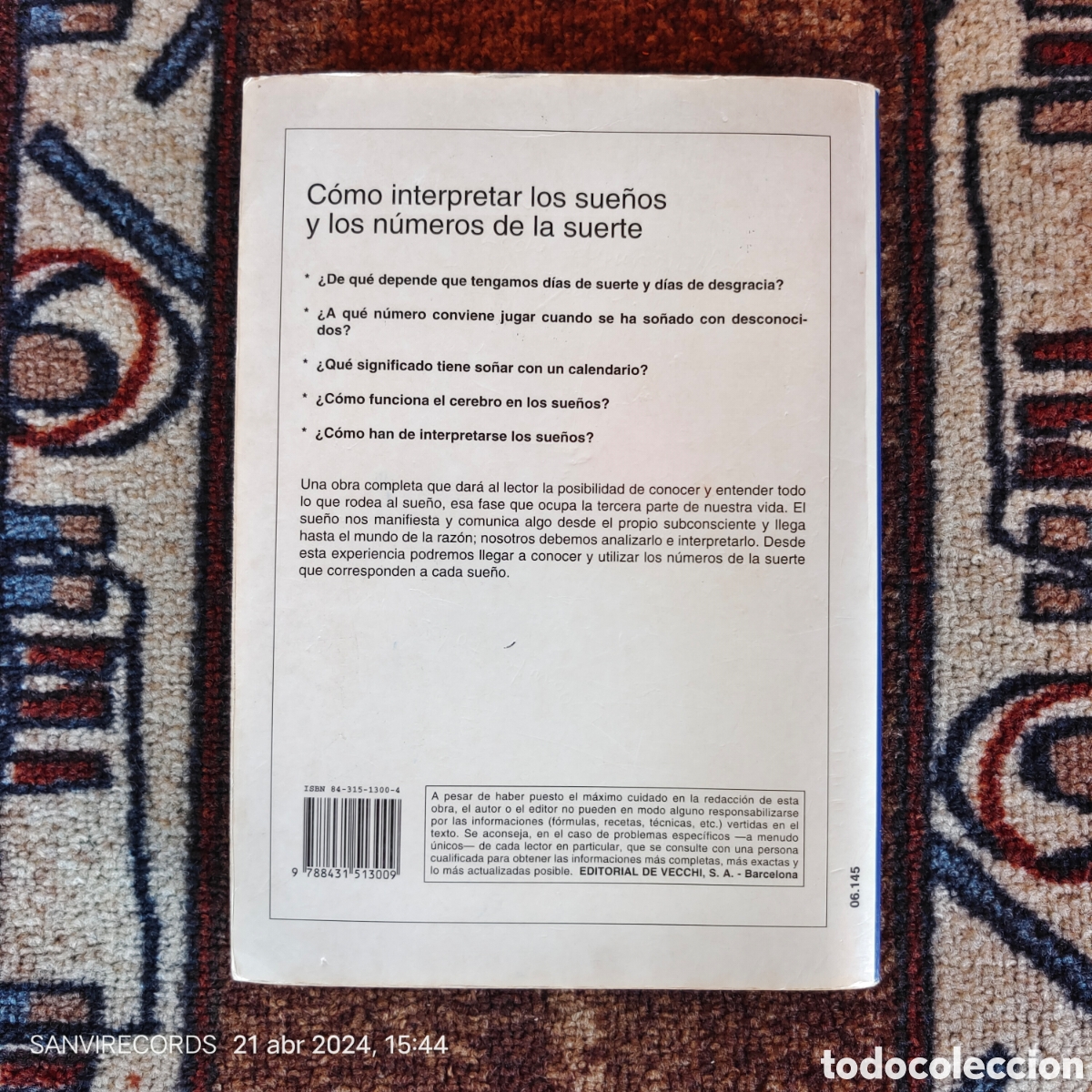 Libros de segunda mano: COMO INTERPRETAR LOS SUE&Ntilde;OS Y LOS N&Uacute;MEROS DE LA SUERTE (ANGIOLA ARANCIO - ANGEL CASAS) - Foto 2