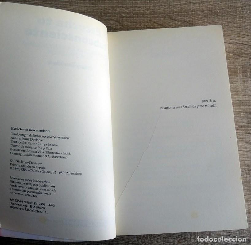 Libros de segunda mano: ESCUCHA TU SUBCONSCIENTE JENNY DAVIDOW - Foto 6