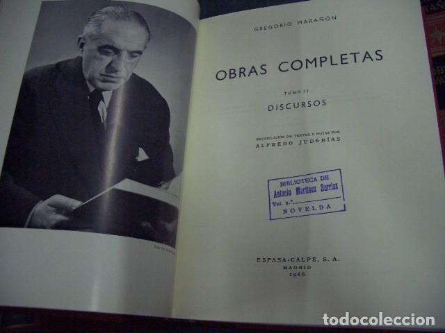 Libros de segunda mano: Obras completas de Gregorio Mara&ntilde;&oacute;n (completa 10 tomos) Ed. Espasa-Calpe - Foto 3
