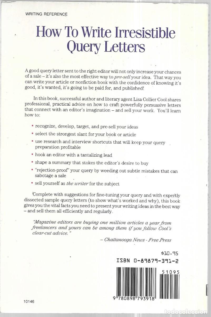 Libros de segunda mano: Lisa Collier Cool . How to Write Irresistible Query Letters - Foto 2