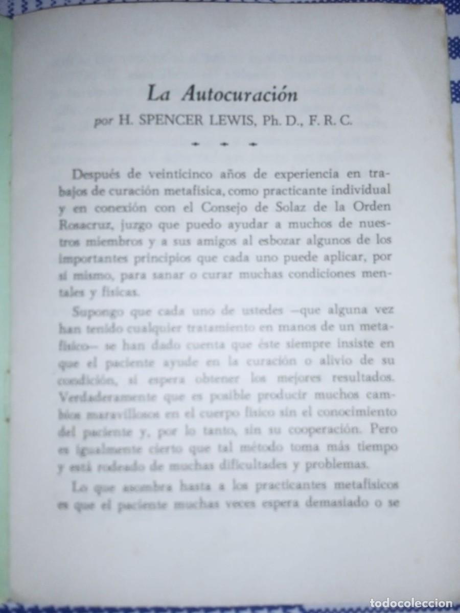 Libros de segunda mano: Rosacruces.La autocuracion AMORC - Foto 3