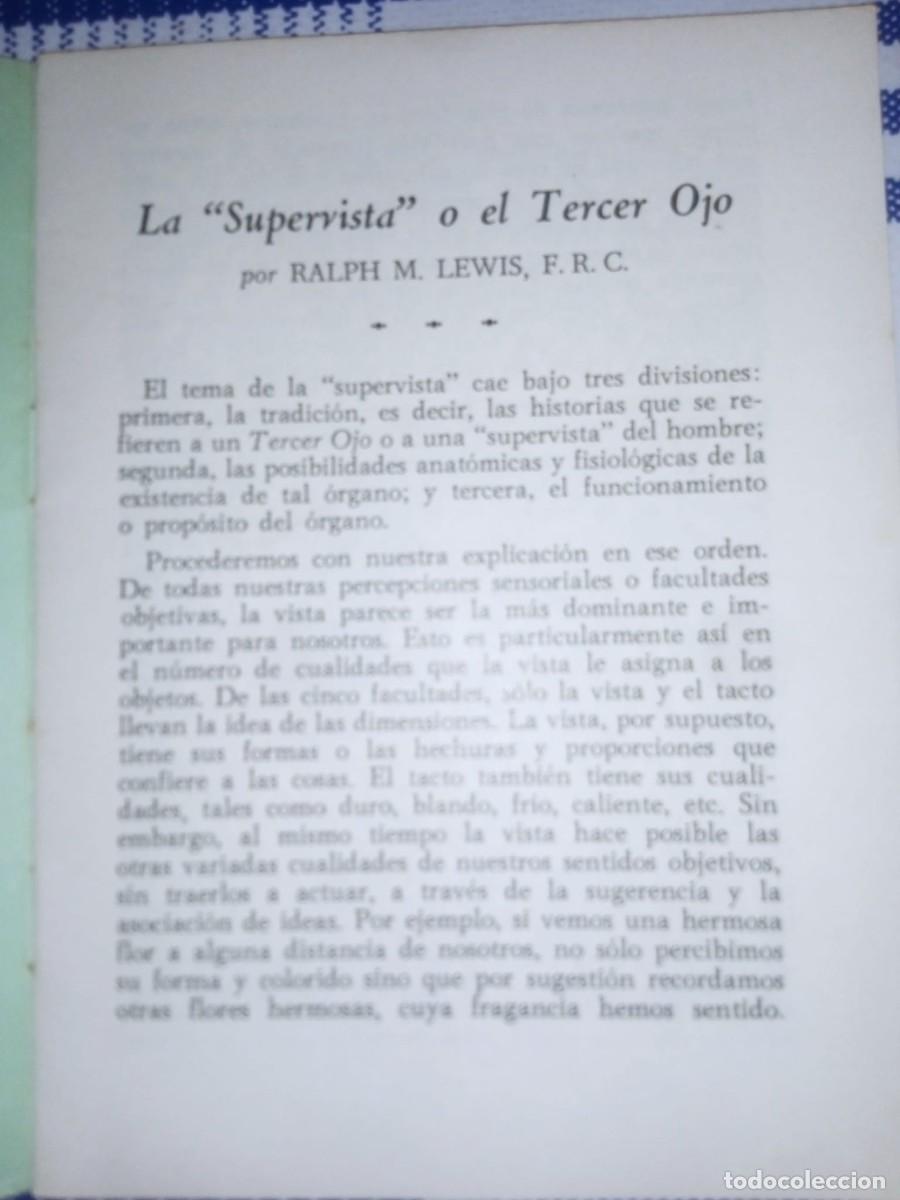 Libros de segunda mano: Rosacruces.La supervista o el Tercer ojo AMORC - Foto 3