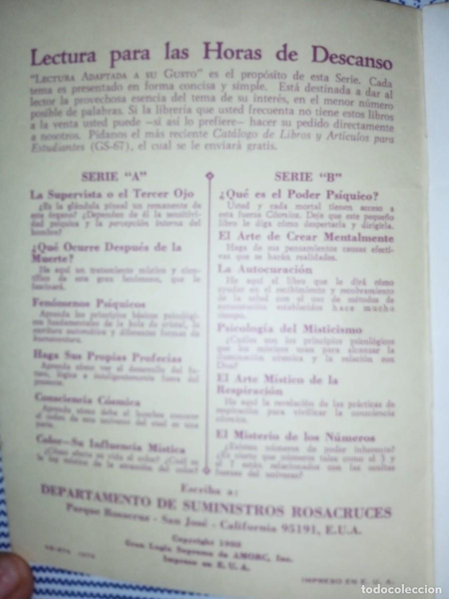 Libros de segunda mano: Rosacruces.La supervista o el Tercer ojo AMORC - Foto 4