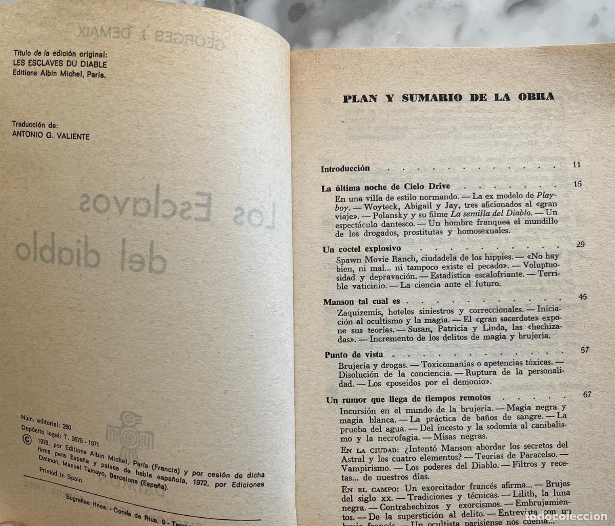 Libros de segunda mano: LOS ESCLAVOS DEL DIABLO, GEORGES J. DEMAIX. LIBRO DAIMON 1971 - Foto 2