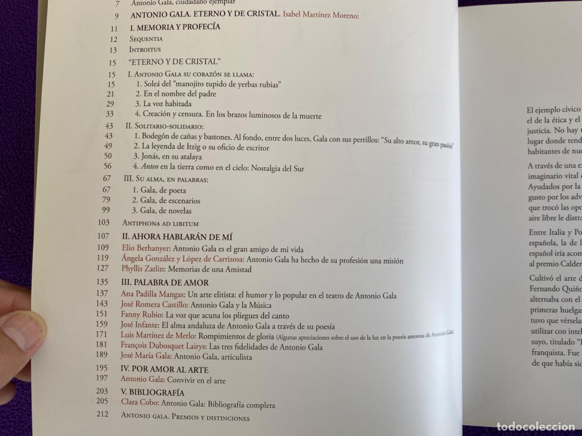 Libros de segunda mano: ANTONIO GALA ETERNO Y DE CRISTAL CAT&Aacute;LOGO - VV.AA - Foto 8