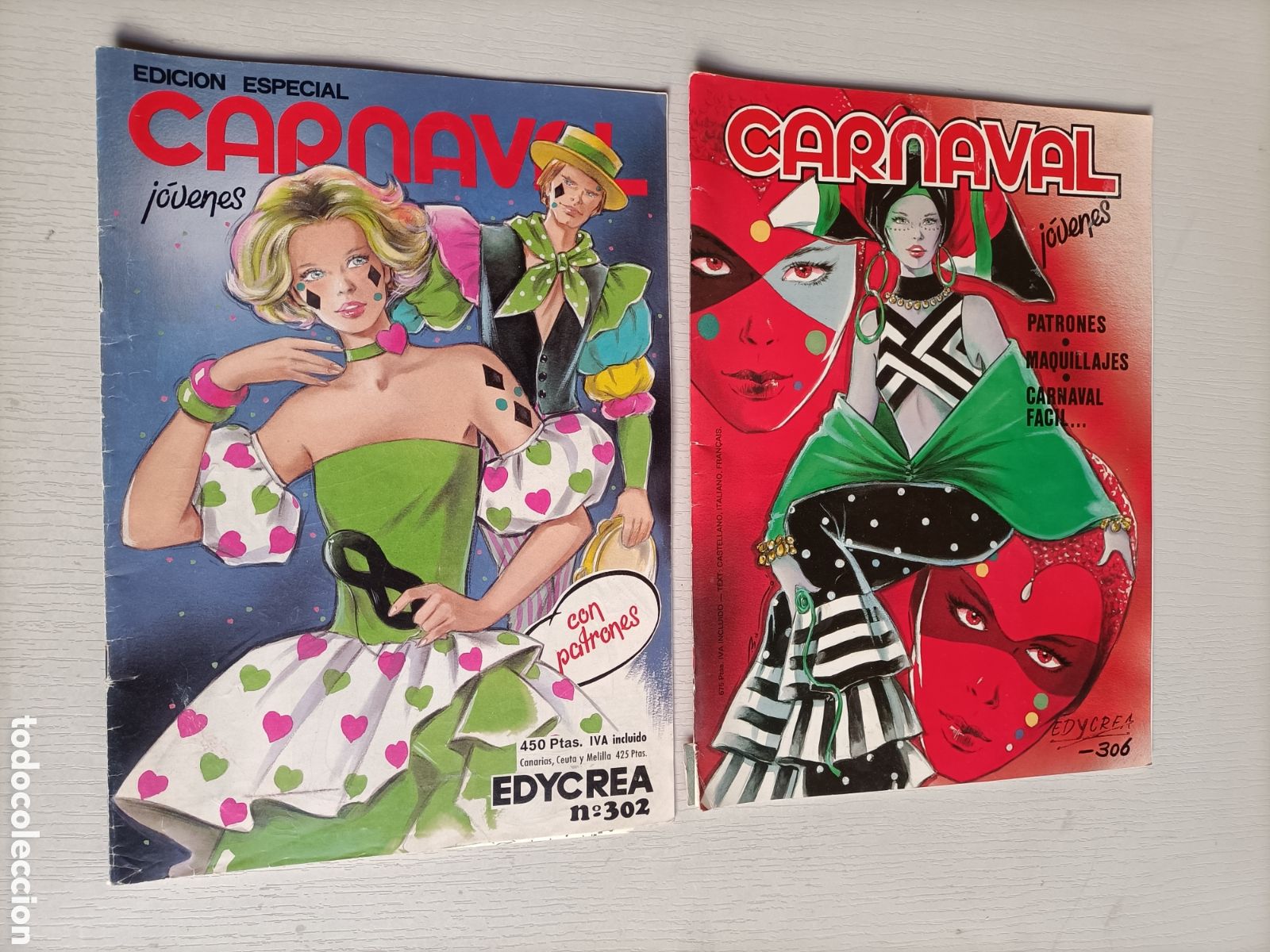 Libros de segunda mano: 2'revistas Carnaval j&oacute;venes. Patrones . Moda estilo patronaje moda
