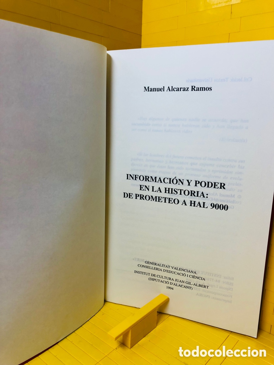 Libros de segunda mano: INFORMACI&Oacute;N Y PODER ● DE PRMETEO A HAL 9000 ● TEXTOS UNIVERSITARIOS ● 1994 ● MANUEL ALCARAZ - Foto 4