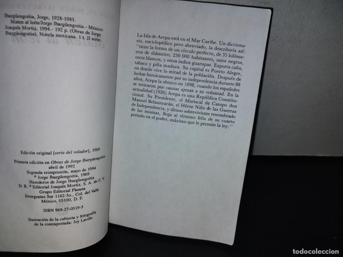 Libros de segunda mano: 101- OBRAS DE JORGE IBARG&Uuml;ENGOITIA. MATEN AL LE&Oacute;N - 1994 - Foto 4