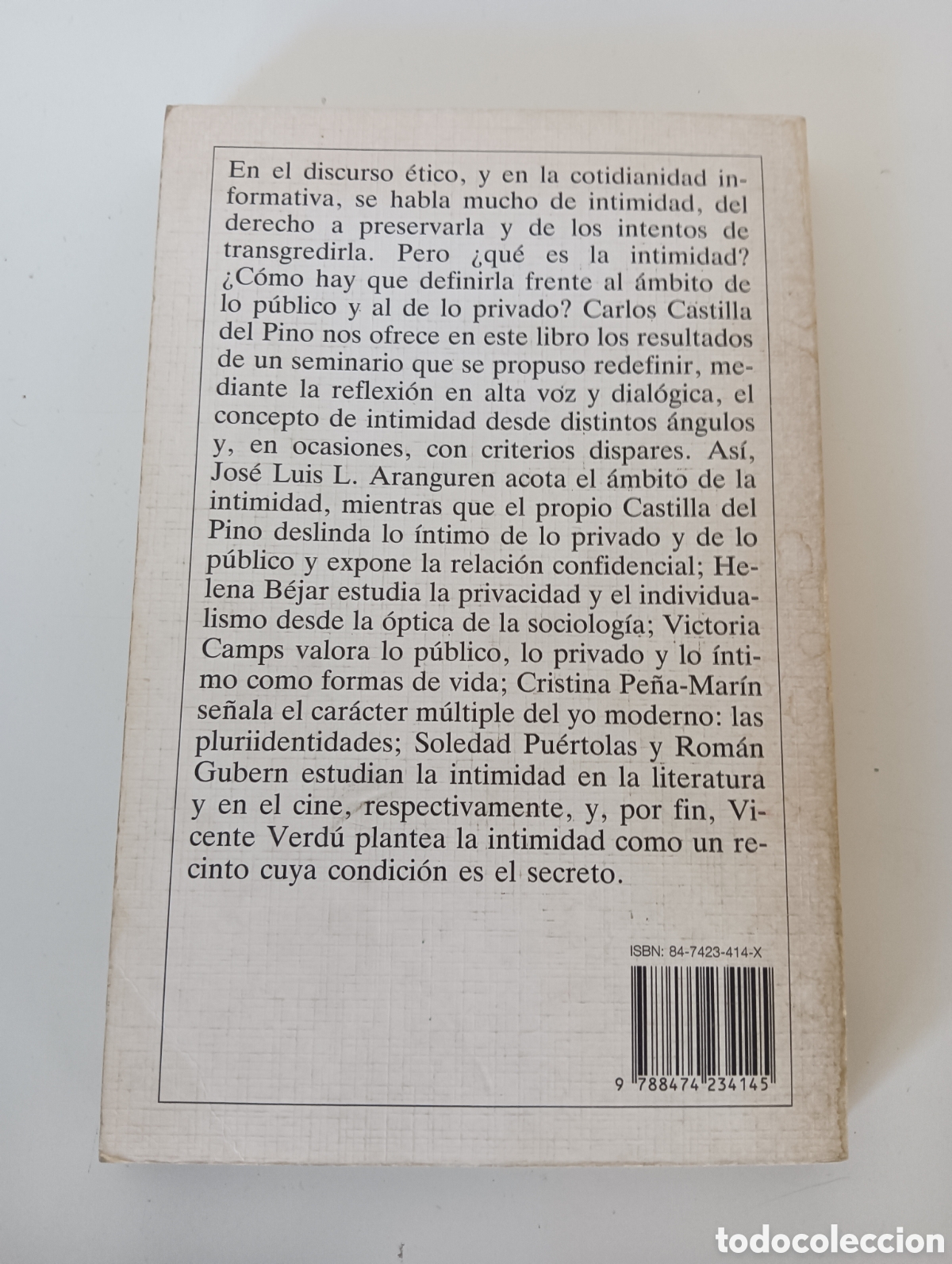 Libros de segunda mano: DE LA INTIMIDAD CARLOS CASTILLA DEL PINO - Foto 3