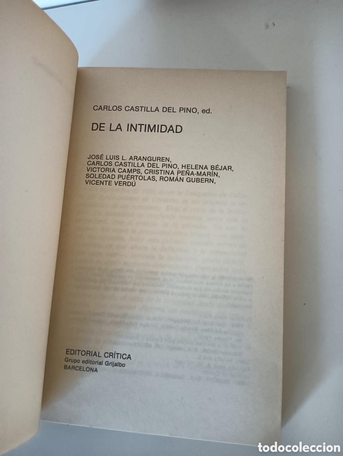 Libros de segunda mano: DE LA INTIMIDAD CARLOS CASTILLA DEL PINO - Foto 5