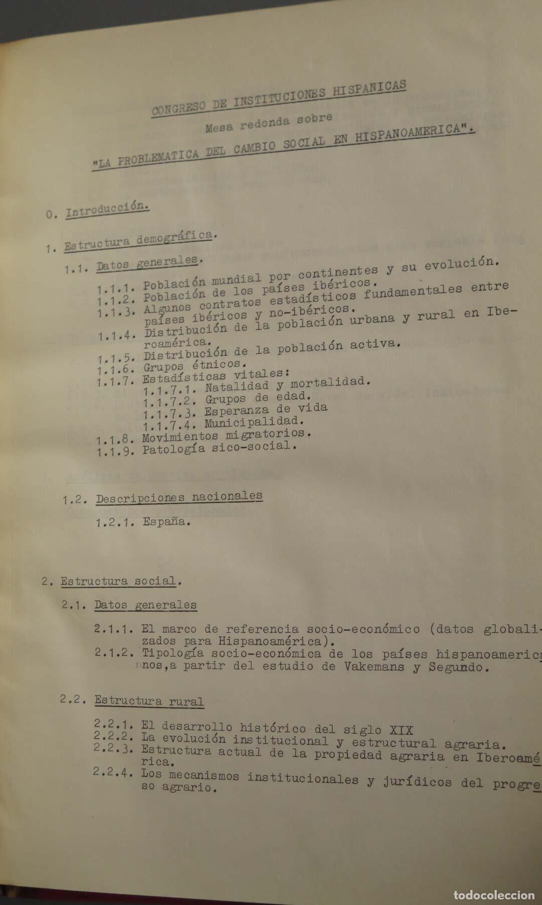 Libros de segunda mano: LA PROBLEMATICA DEL CAMBIO SOCIAL EN HISPANOAMERICA. MESA REDONDA - Foto 2