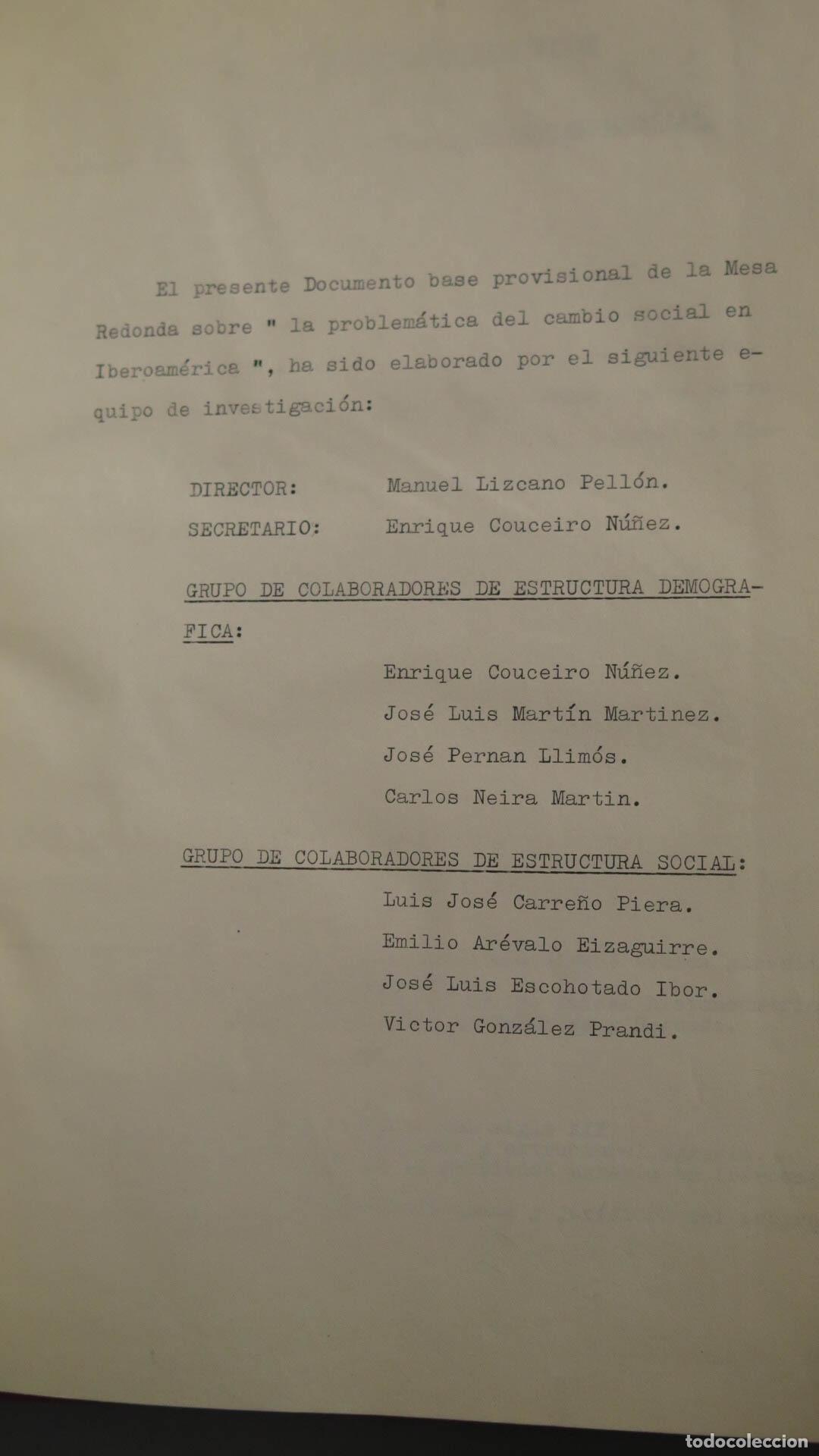 Libros de segunda mano: LA PROBLEMATICA DEL CAMBIO SOCIAL EN HISPANOAMERICA. MESA REDONDA - Foto 4