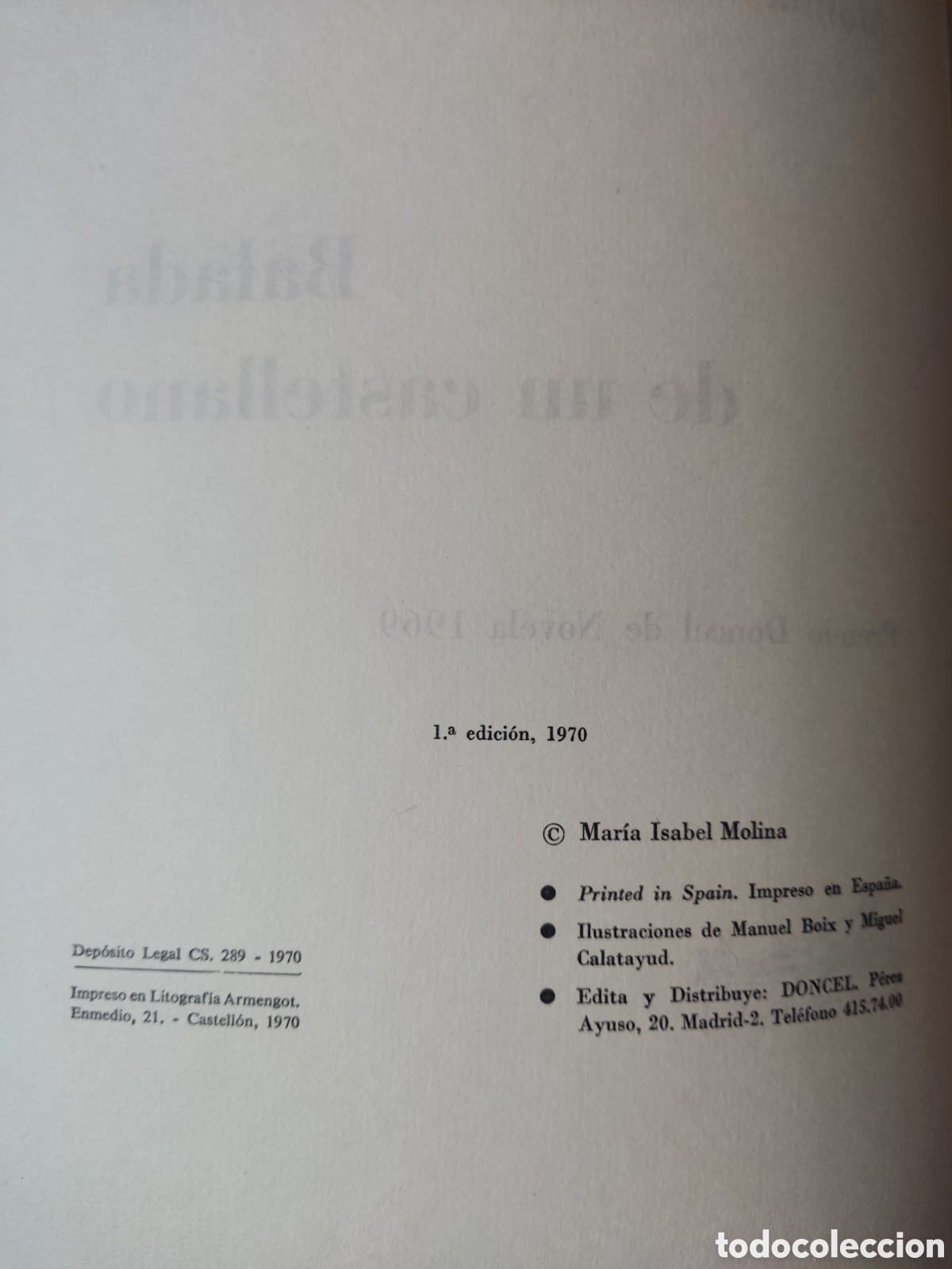 Libros de segunda mano: Balada de un Castellano primera edici&oacute;n 1970 - Foto 3