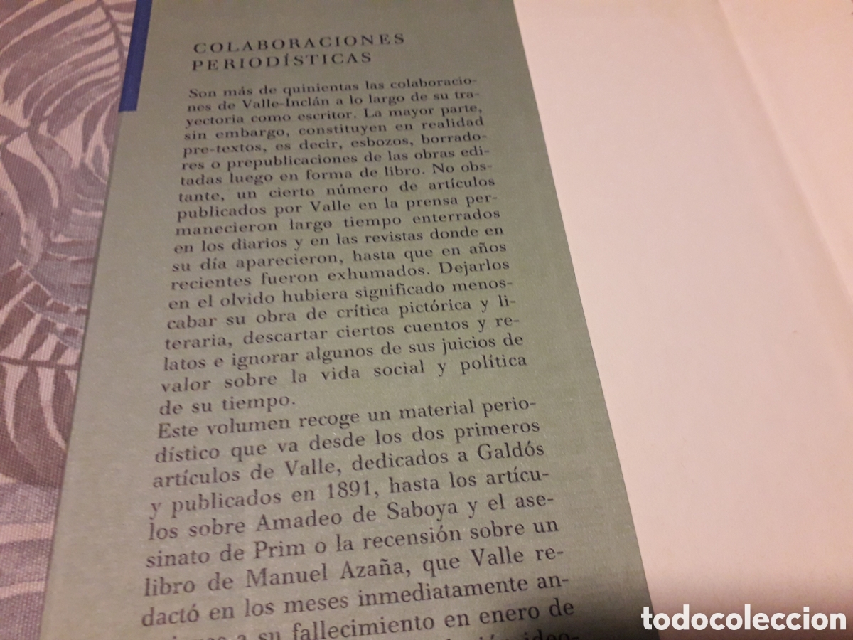 Libros de segunda mano: COLABORACIONES PERIOD&Iacute;STICAS, RAM&Oacute;N VALLE-INCLAN, - Foto 2