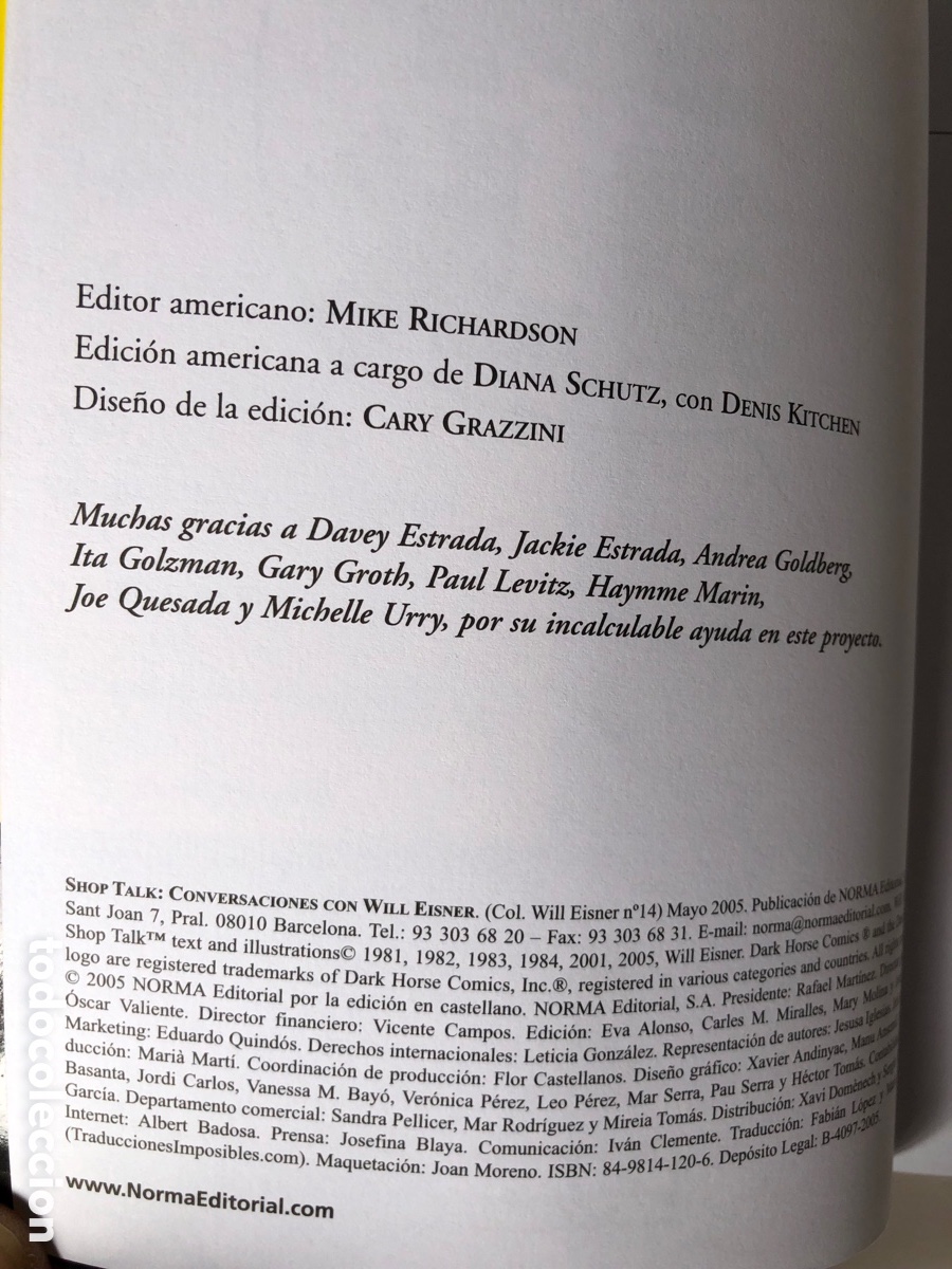 Libros de segunda mano: SHOP TALK. CONVERSACIONES CON WILL EISNER- Norma Editorial - Foto 5