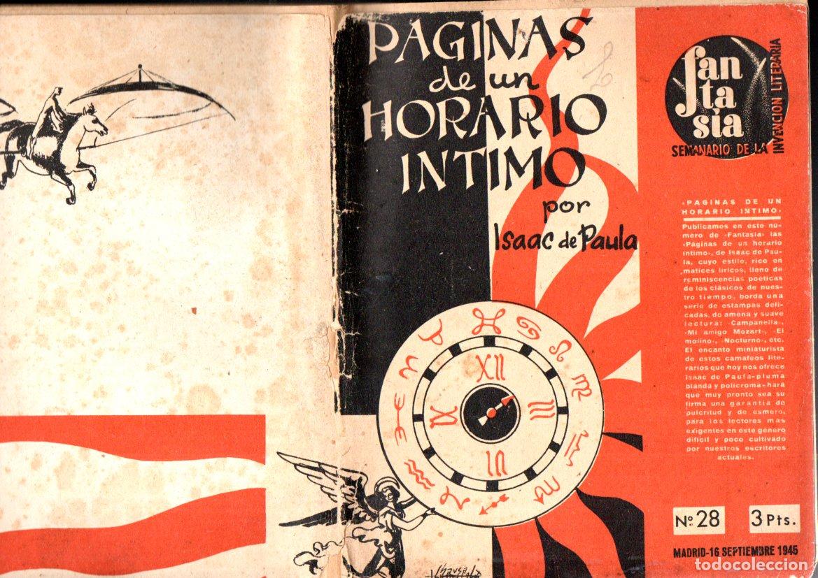Livres d'occasion: ISAAC DE PAULA : P&Aacute;GINAS DE UN DIARIO &Iacute;NTIMO (REVISTA LITERARIA FANTAS&Iacute;A N&ordm; 28, 1945)