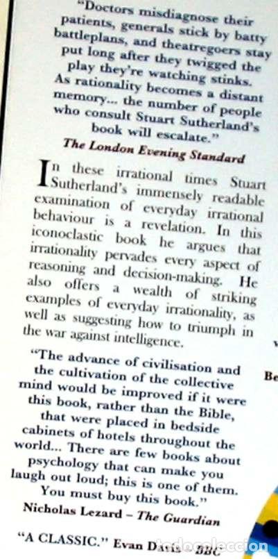 Libros de segunda mano: IRRATIONALITY - STUART SUTHERLAND - PINTER & MARTIN 2009 - VER &Iacute;NDICE Y DESCRIPCI&Oacute;N - Foto 2