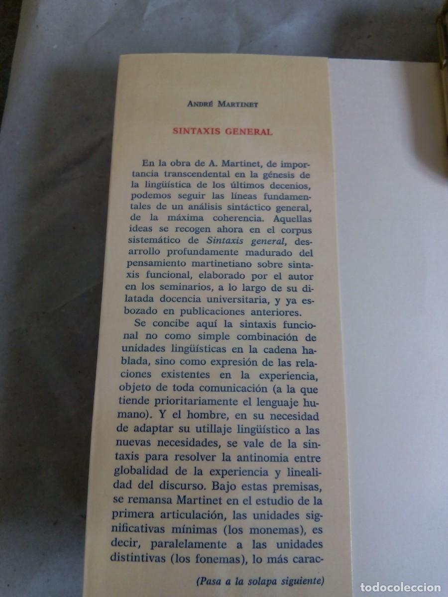 Libros de segunda mano: SINTAXIS GENERAL / ANDR&Eacute; MARTINET - Foto 3