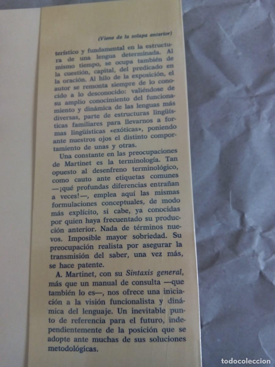 Libros de segunda mano: SINTAXIS GENERAL / ANDR&Eacute; MARTINET - Foto 4