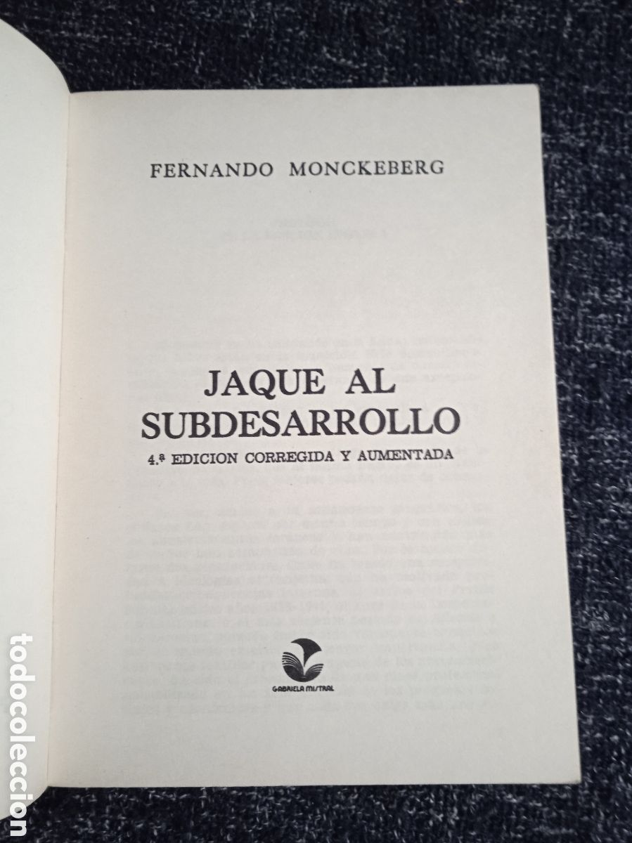 Libros de segunda mano: Jaque al subdesarrollo / DR. Fernando Monckeberg - Foto 2