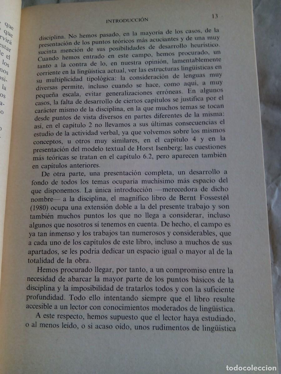 Libros de segunda mano: INTRODUCCI&Oacute;N A LA LING&Uuml;&Iacute;STICA DEL TEXTO / ENRIQUE BERN&Aacute;RDEZ - Foto 5