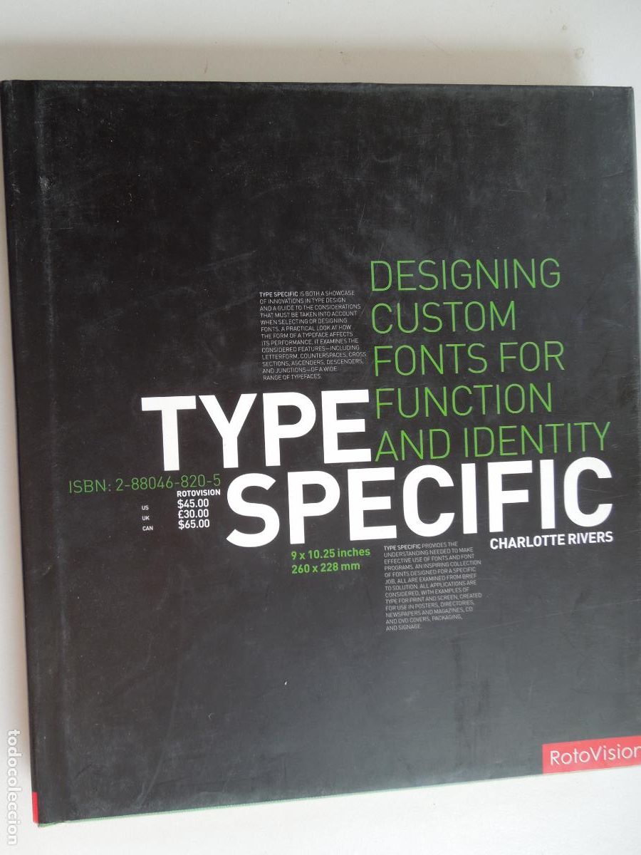 Libros de segunda mano: TYPE SPECIFIC - CHARLOTTE RIVERS - DESIGNING CUSTOM FONS FOR FUNCTION AND IDENTITY -PASTAS DURAS SOB - Foto 1