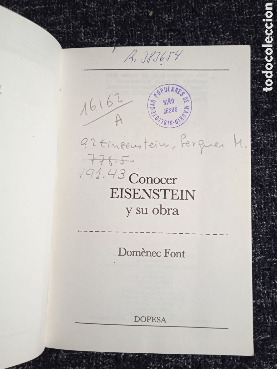 Libros de segunda mano: CONOCER EISENSTEIN Y SU OBRA. DOM&Egrave;NEC FONT - Foto 2