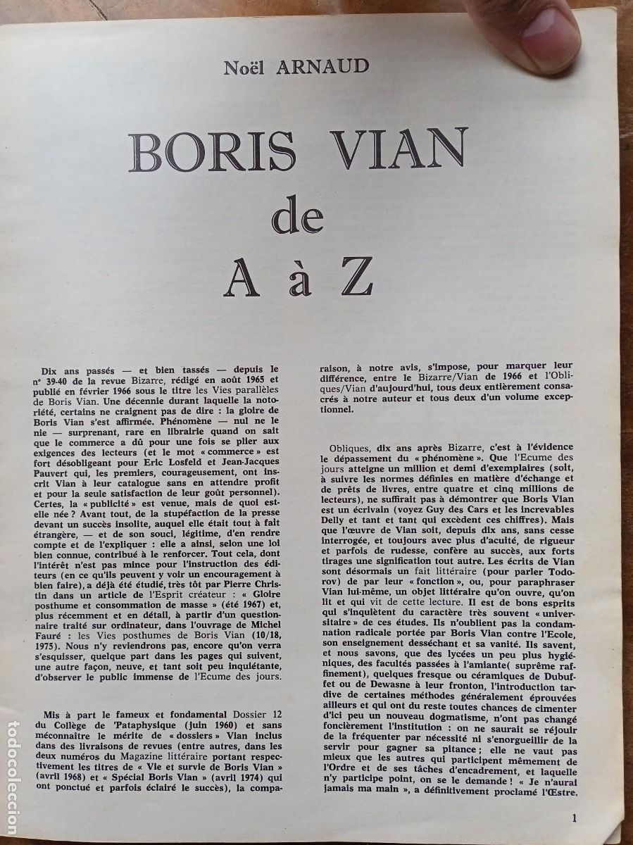 Libros de segunda mano: Boris Vian Obliques - Foto 2