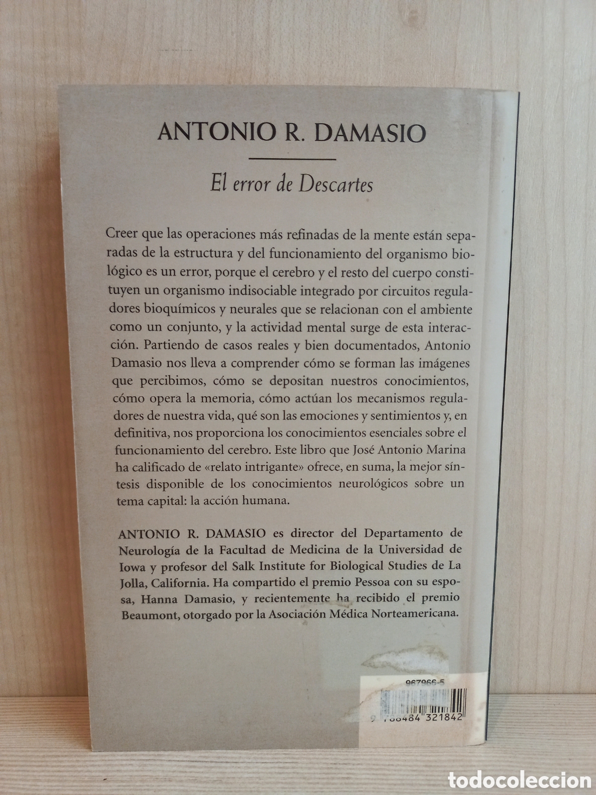 Libros de segunda mano: El error de Descartes. Antonio Damasio. Editorial Cr&iacute;tica, 2005. - Foto 3