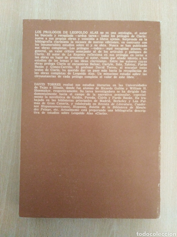Libros de segunda mano: LOS PR&Oacute;LOGOS DE LEOPOLDO ALAS. David Torres - Foto 2