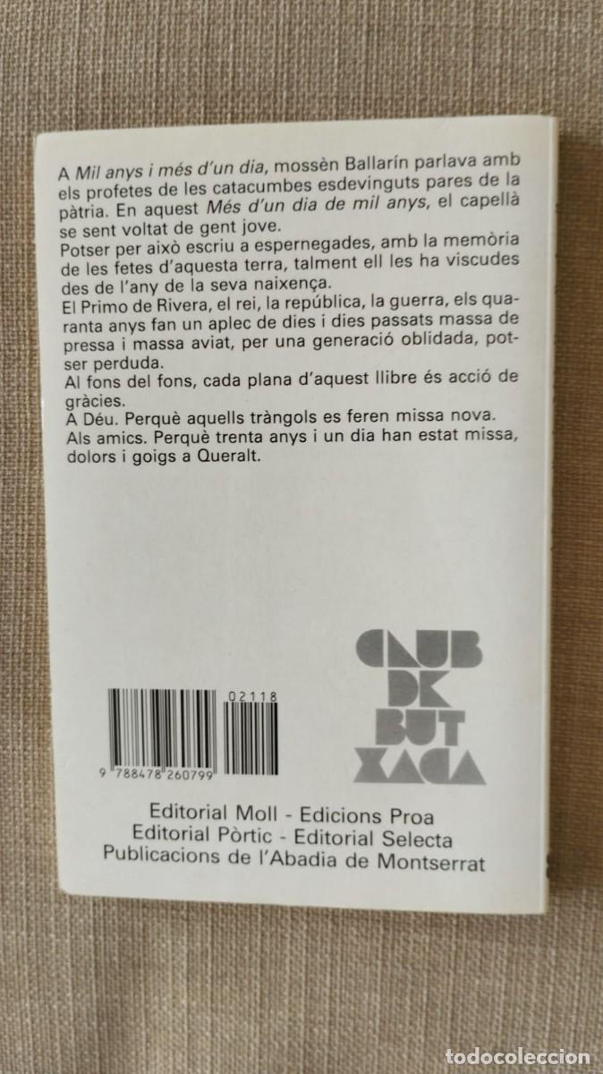 Libros de segunda mano: M&eacute;s dun dia de mil anys. Josep M. Ballar&iacute;n. 1990 - Foto 4