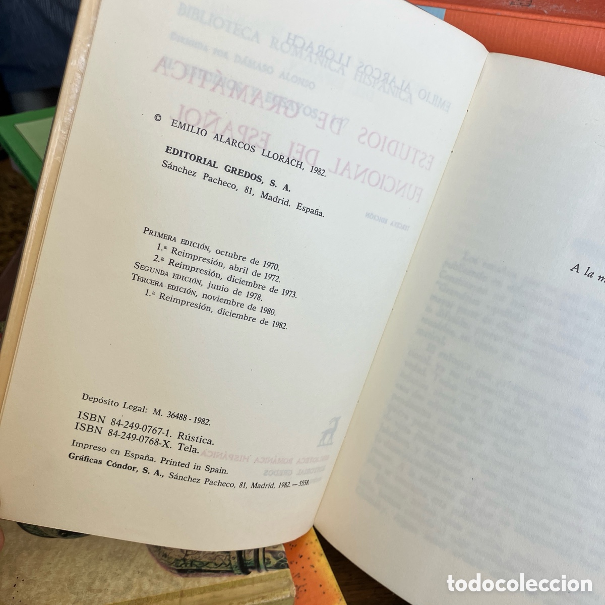 Libros de segunda mano: Estudios de Gram&aacute;tica Funcional del Espa&ntilde;ol. Alarcos Llorach - Foto 4