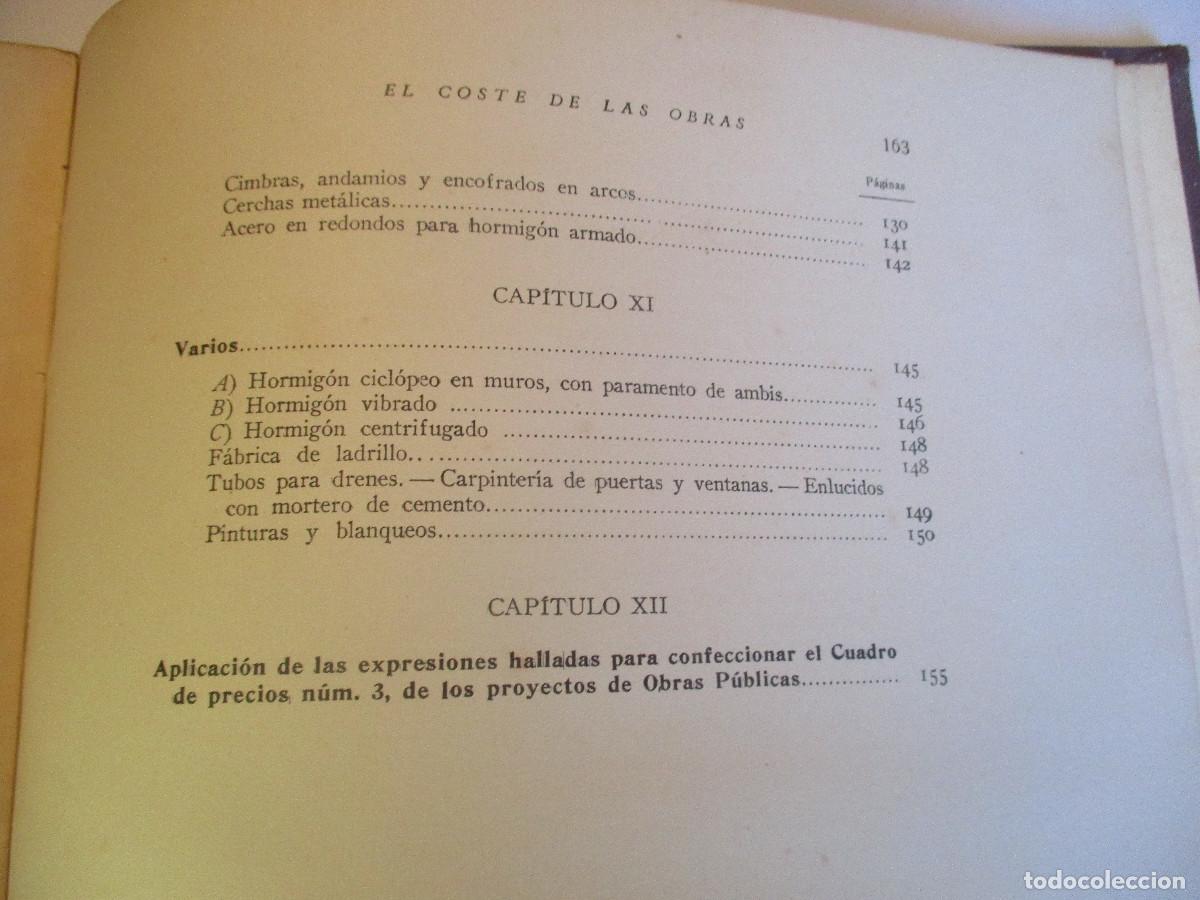 Libros de segunda mano: MANUEL VIDAL PARDAL El coste de las obras W27219 - Foto 4
