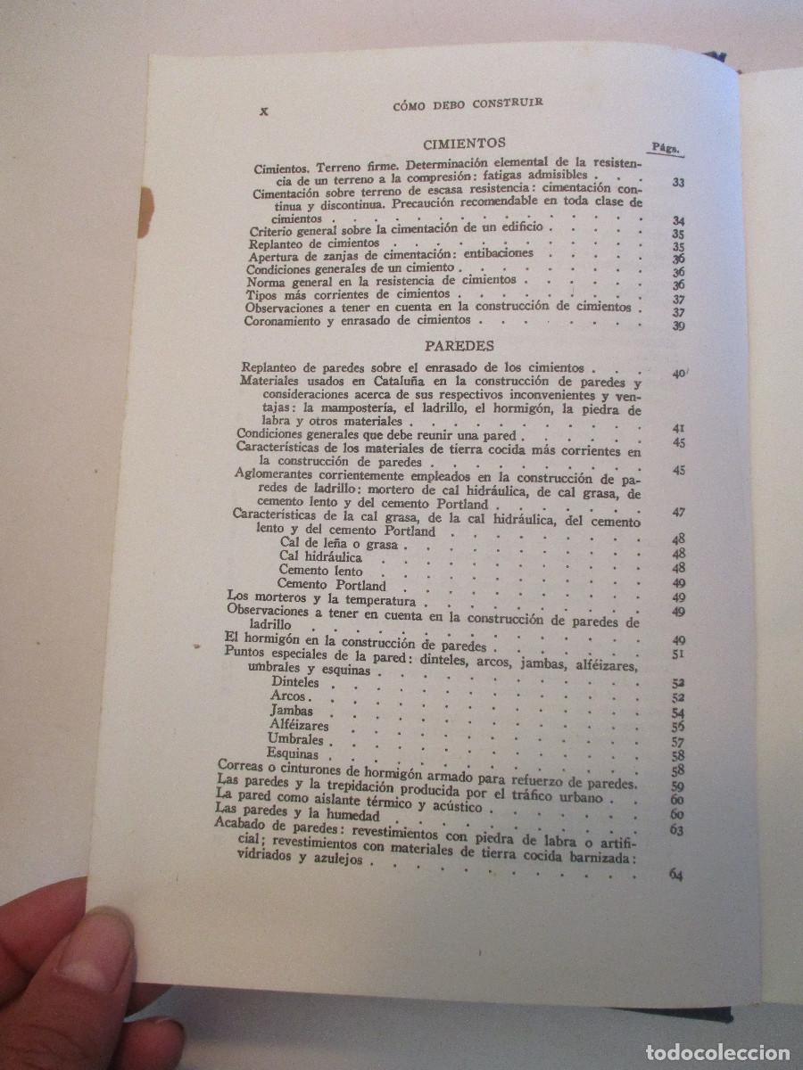 Libros de segunda mano: PEDRO BENAVENT DE BARBER&Aacute; Como debo construir Manual pr&aacute;ctico de construcci&oacute;n de edificios W27243 - Foto 4