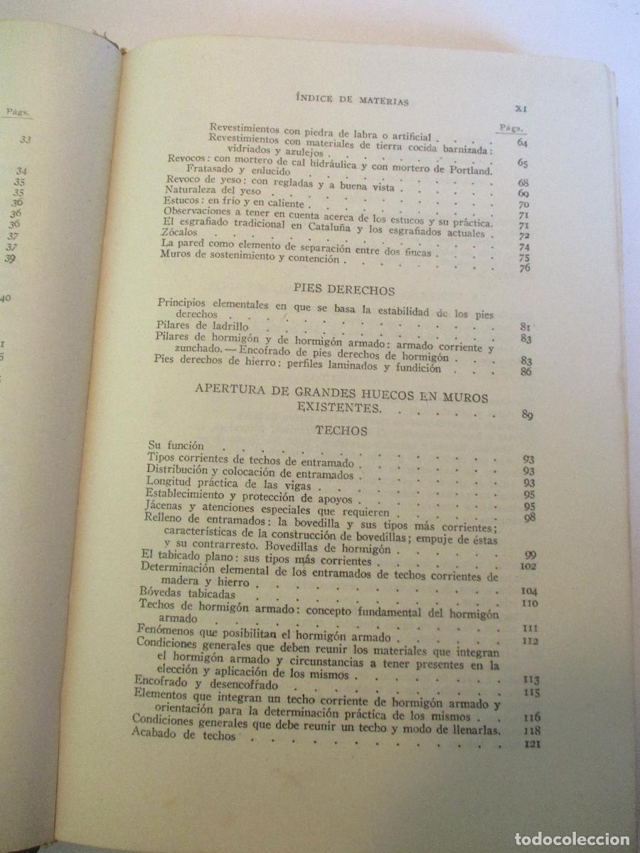 Libros de segunda mano: PEDRO BENAVENT DE BARBERA C&oacute;mo de construir Manual pr&aacute;ctico de construcci&oacute;n de edificios W27249 - Foto 5