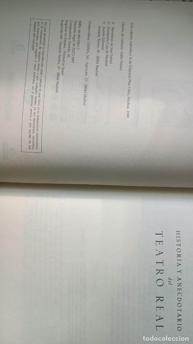 Libros de segunda mano: Historia y anecdotario del teatro real - Foto 6