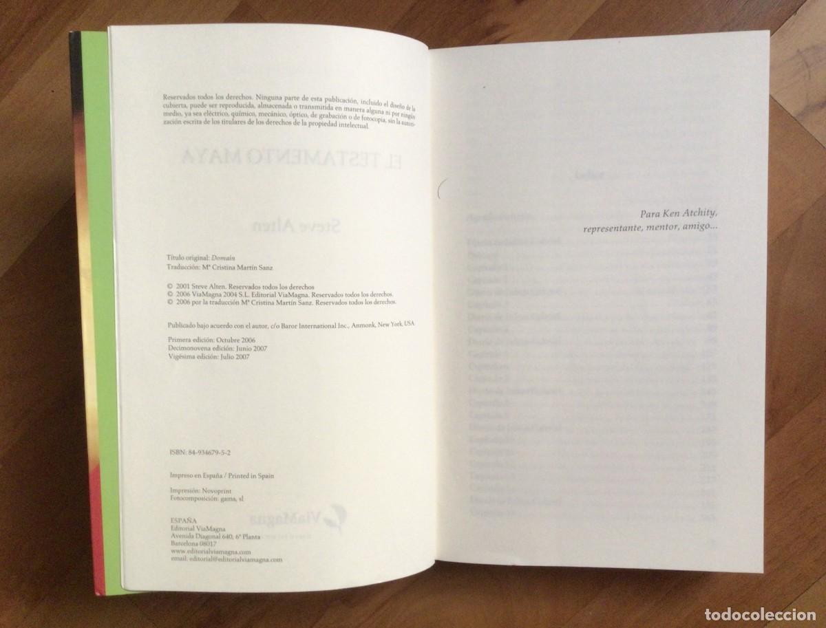 Libros de segunda mano: &rdquo;El testamento maya&rdquo; de Steve Alten. - Foto 4