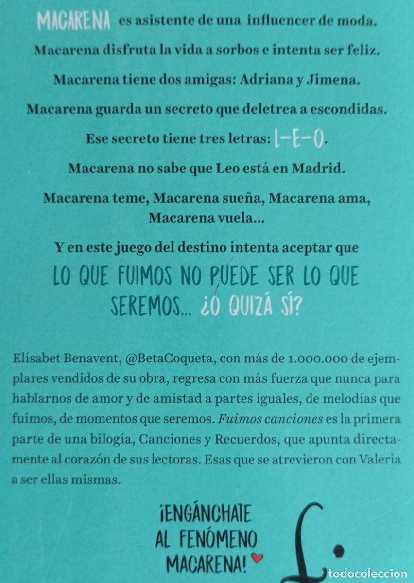 Libros de segunda mano: FUIMOS CANCIONES - ELISABET BENAVENT - Foto 2