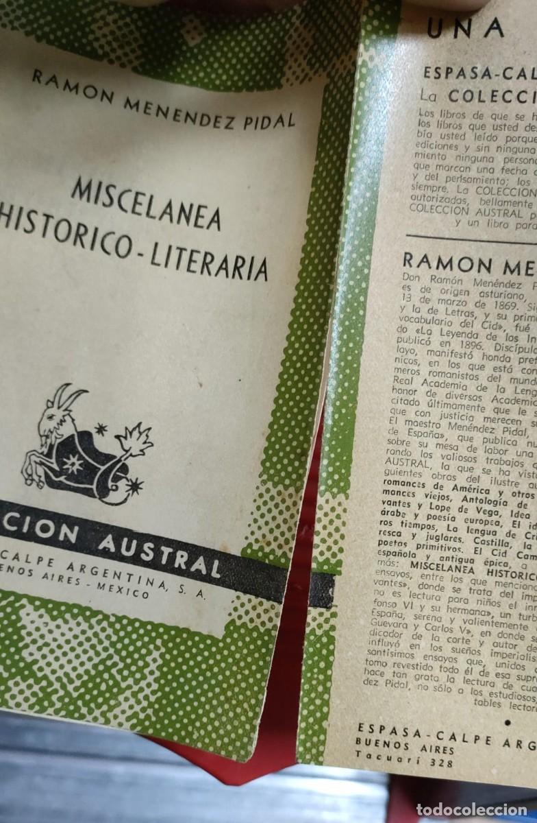 Libros de segunda mano: MISCELANEA HIST&Oacute;RICO-LITERARIA. MEN&Eacute;NDEZ PIDAL. AUSTRAL - Foto 9