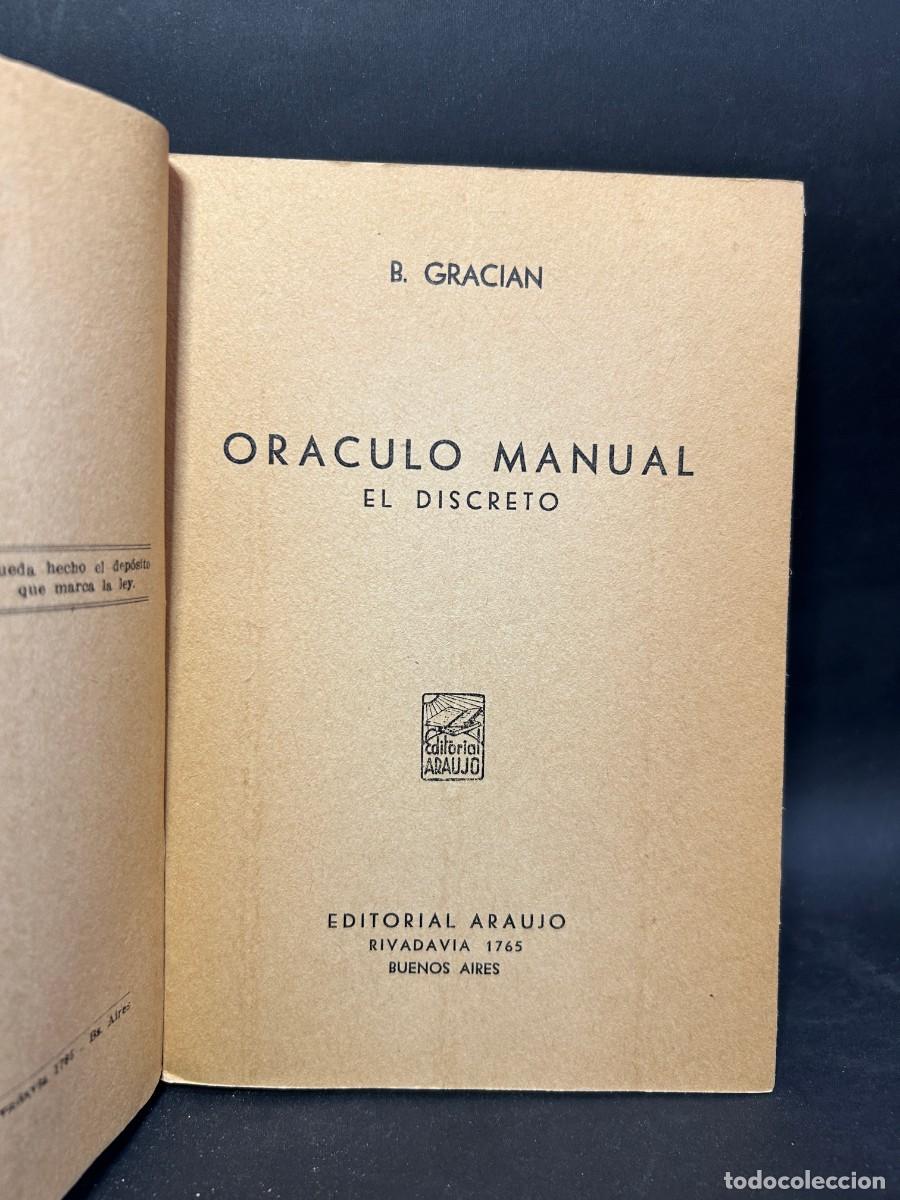 Libros de segunda mano: B. GRACIAN - OR&Aacute;CULO MANUAL, EL DISCRETO - 1938 - Foto 3
