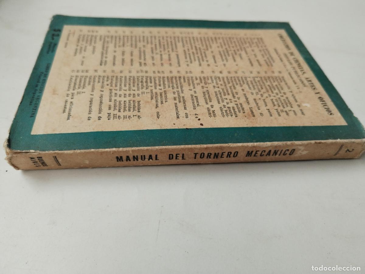 Libros de segunda mano: 1945 manual del tornero, editorial albatros, - c124 - Foto 10