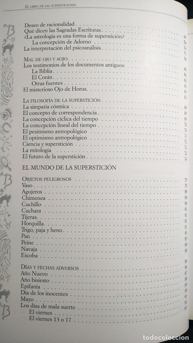 Libros de segunda mano: EL LIBRO DE LAS SUPERSTICIONES. OR&Iacute;GENES, SIGNIFICADO E INTERPRETACIONES - MASSIMO CENTINI - Foto 4
