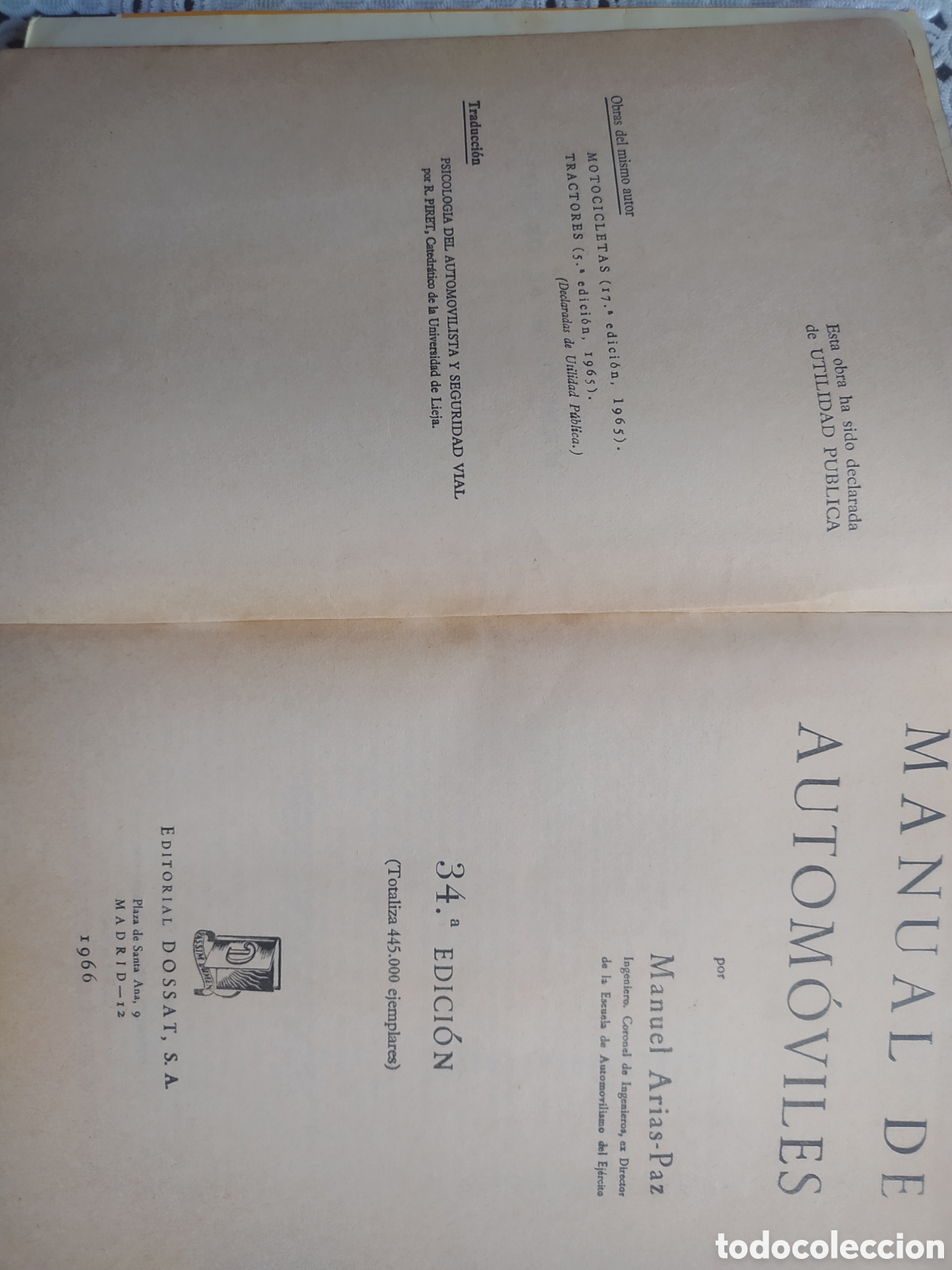 Libros de segunda mano: Manual de autom&oacute;viles 34 edici&oacute;n &aacute;reas paz 1966 - Foto 4