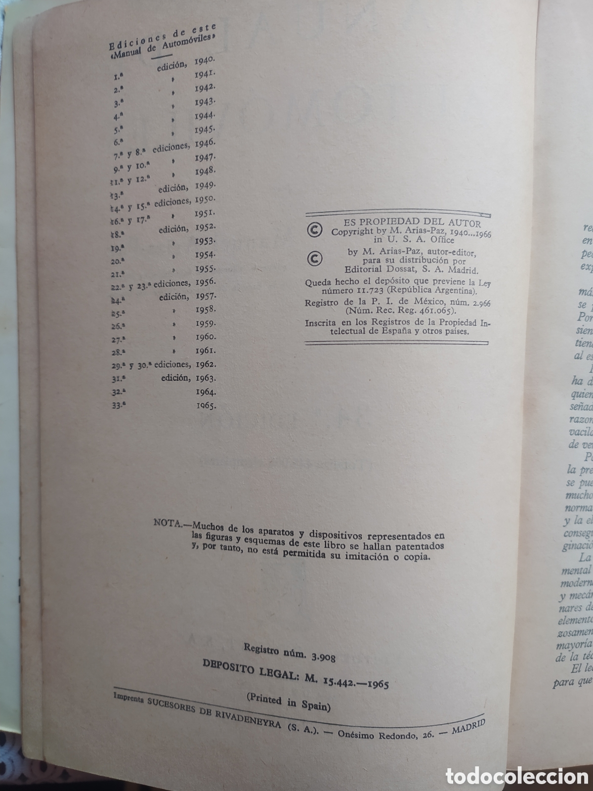 Libros de segunda mano: Manual de autom&oacute;viles 34 edici&oacute;n &aacute;reas paz 1966 - Foto 5